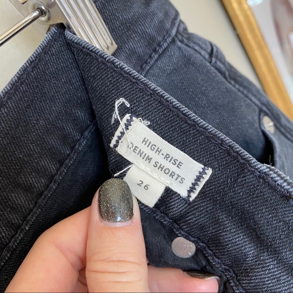 Madewell High Rise Denim Shorts Lunar Black 26 - Picture 5 of 5